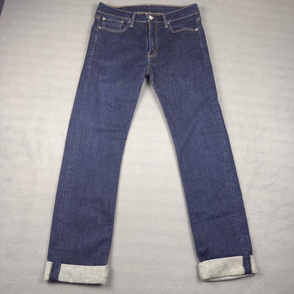 Levis‎ 513 Slim Straight Jeans Mens 31x32 Dark Indigo Denim 08513-0183